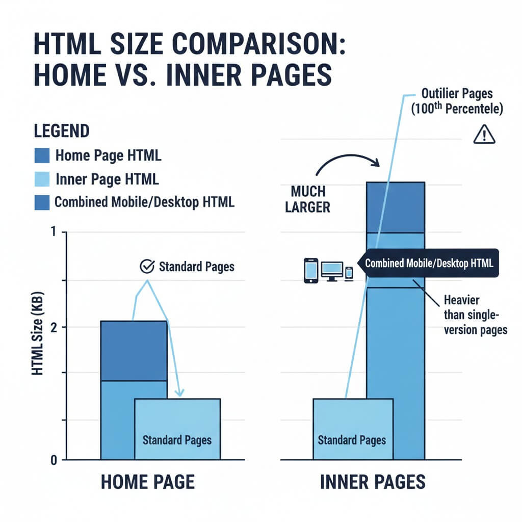 Google Updated Its Crawl File Size Limits: What Webmasters Need to Know 4 How do the home page and inner page HTML sizes compare