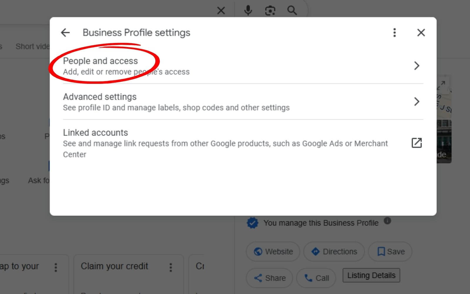 Navigate to People and Access