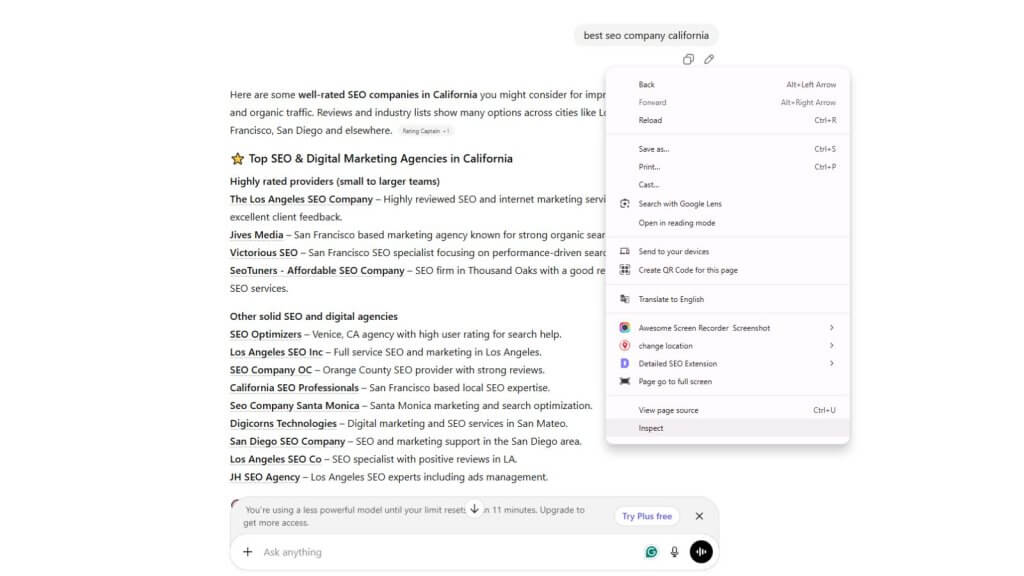 Open Browser Developer Tools (Inspect)