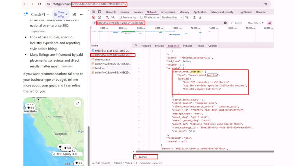 Refresh the Browser and Extract Search Model Queries